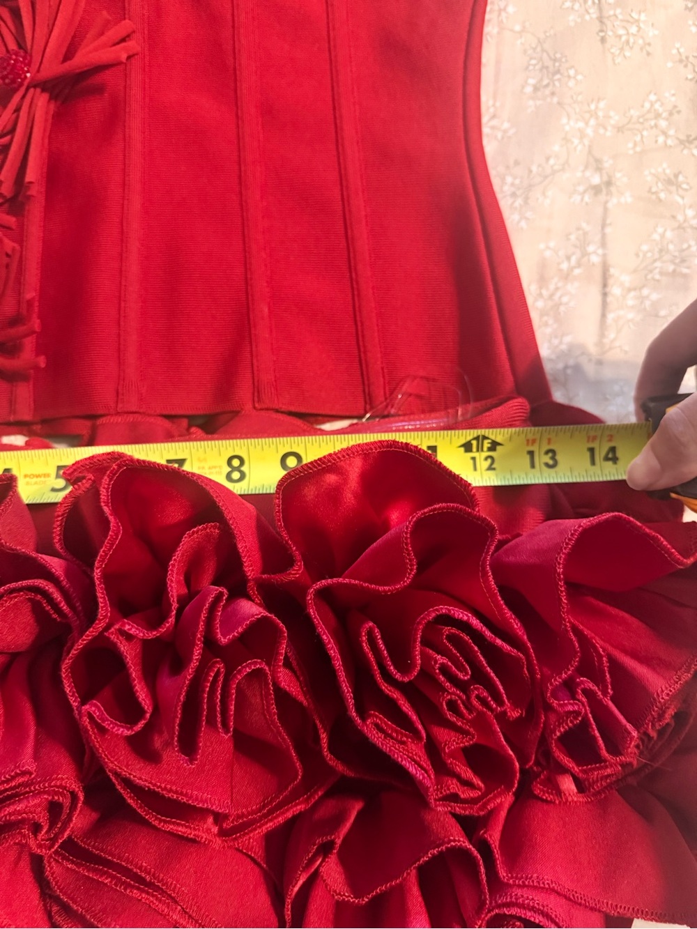 Red Ruffled  Mini Dress - Picture 8 of 11